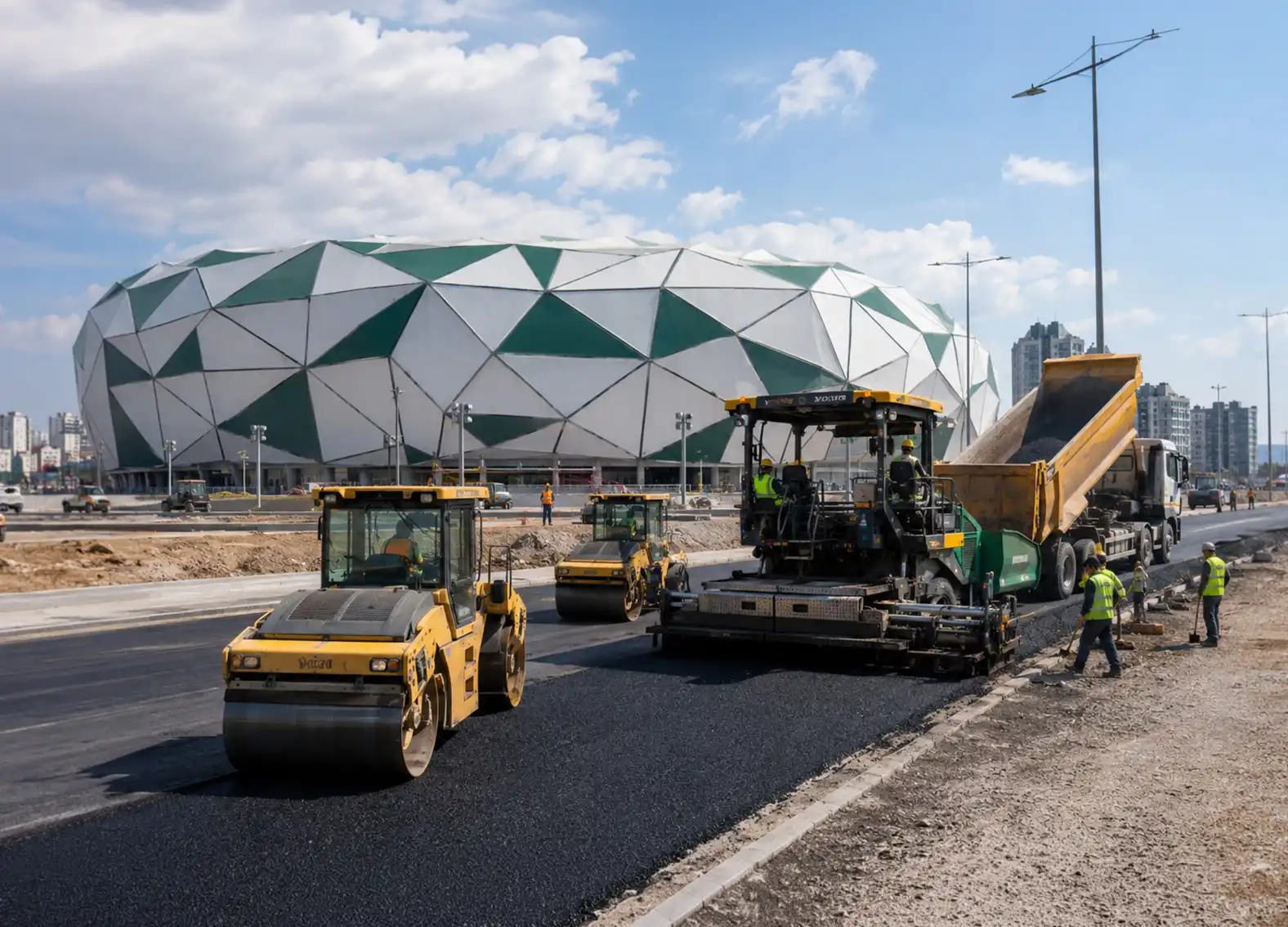 yeni stadyum civarindaki yollar ve buyuksehir caddesinin tanzimi