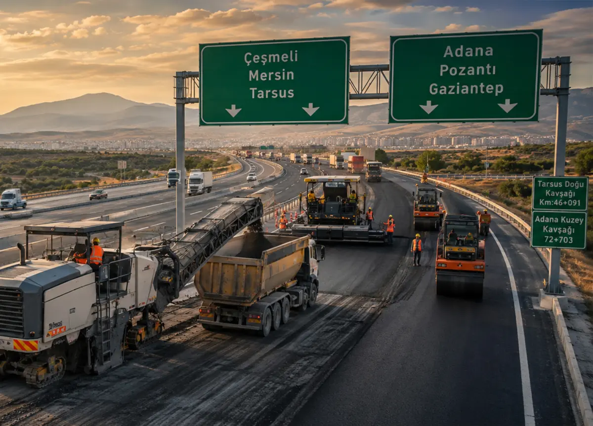 Çeşmeli-Mersin-Tarsus ve Tarsus-Pozantı Otoyolu ile Tarsus-Adana-Gaziantep Otoyolunun Tarsus Doğu Kavşağı (Km:46+091) - Adana Kuzey Kavşağı (72+703) Arasında Muhtelif Kesimlerinin ve Bağlantı Yollarının Üstyapı Onarımı Yapım İşi